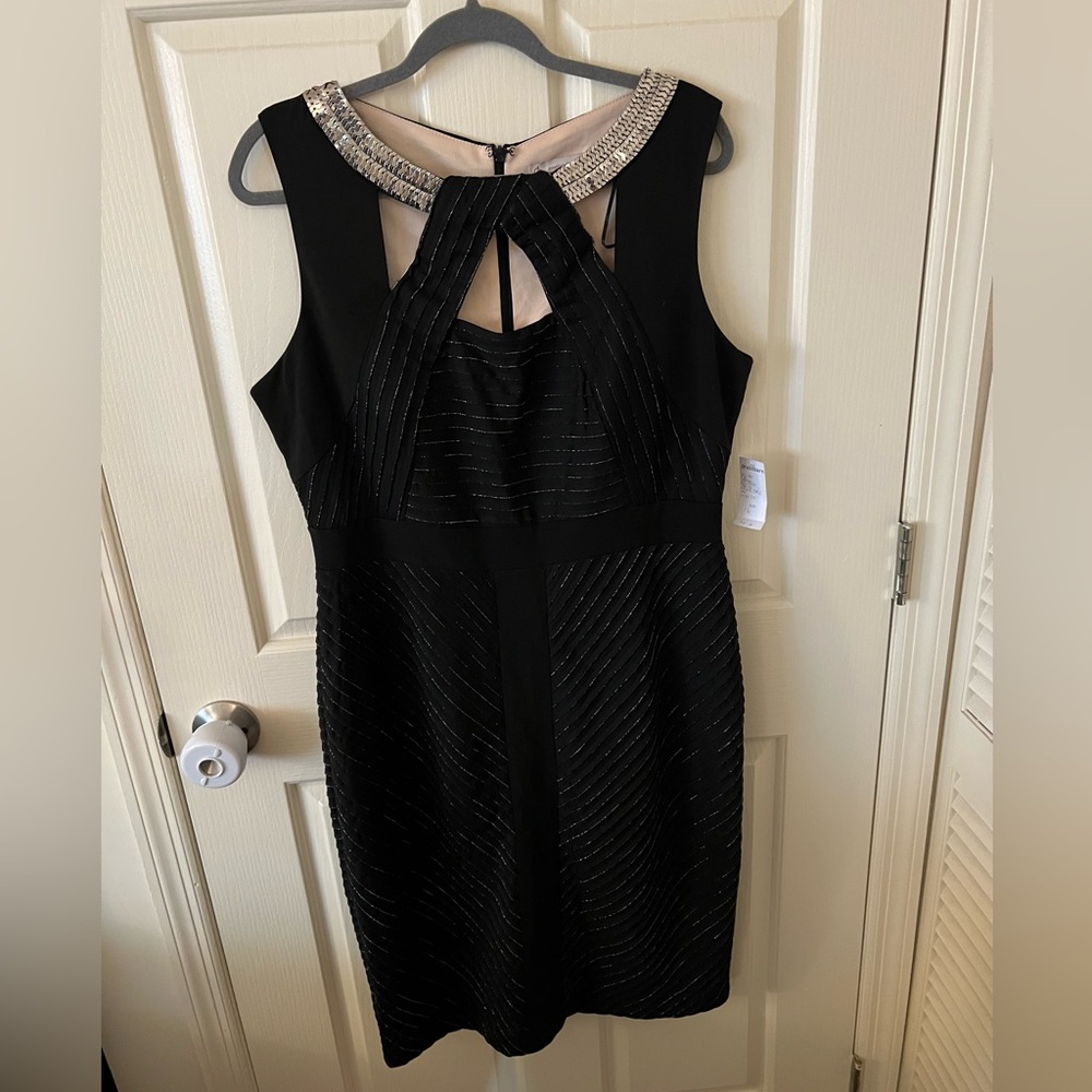 Dressbarn Black Sheath Midi Dress